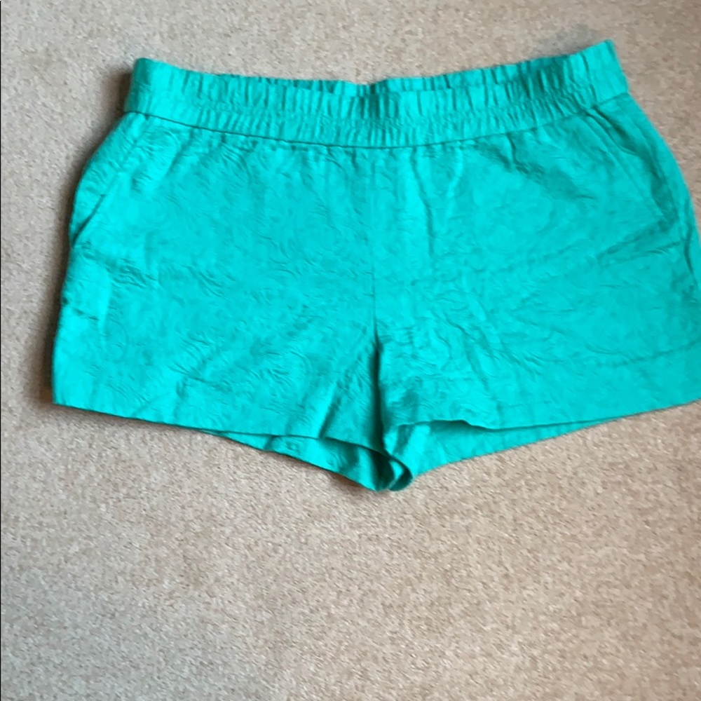 J Crew Elastic waist green shorts
